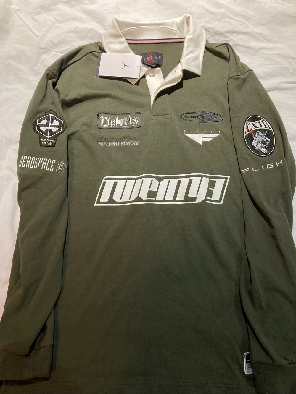 Jordan Flight Aerospace L/S Polo Shirt, Men’s size medium, NWT!